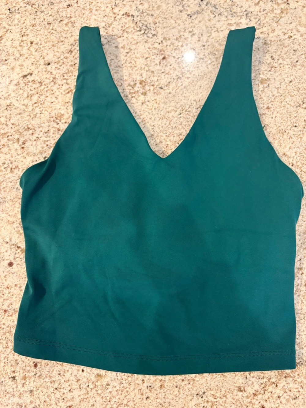 Athleta Transcend Vneck crop - Deep Teal